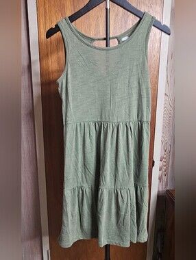 Old Navy Olive Green Sleeveless Tiered Casual Dress Girls XL